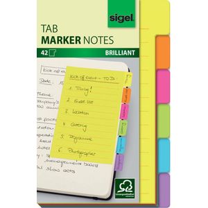Sigel - tabmarker notes - 98x148mm - 6 kleuren - 42 vel - SI-HN205