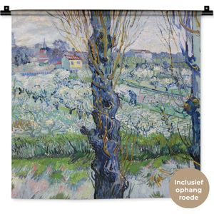 Wandkleed - Wanddoek - Zicht op Arles - Vincent van Gogh - 60x60 cm - Wandtapijt