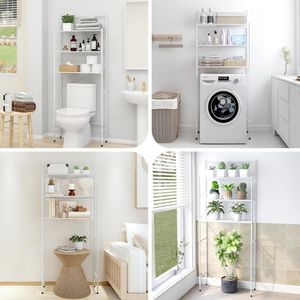 Badkamer boven het toilet opbergkastWandrek (wit)