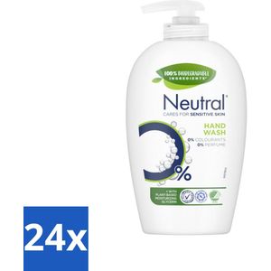 Neutral - Vloeibare Handzeep - Gevoelige Huid - 0% Parfum & Kleurstof - 100% Biologisch Afbreekbaar - 250 ml - Voordeelverpakking - 24 stuks