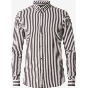 Mexx Woven Striped Shirt - Mannen - Burgundy - Maat Xxl