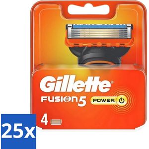 Gillette - Fusion 5 Power - Langdurige scherpte - 4 Navulscheermesjes - Bulkverpakking - 25 stuks