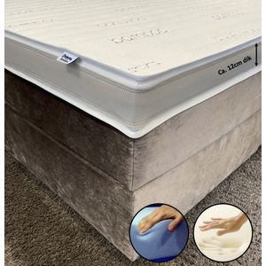 Topper 140x210 - 2-zijdig - HR55 Koudschuim - Nasa Traagschuim - Bamboo Exclusive - Anti Allergie - Ca. 12cm dik - 4 seizoenen topmatras