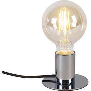 QAZQA facil - Design Tafellamp - 1 lichts - H 70 mm - Chroom - Woonkamer | Slaapkamer | Keuken