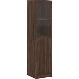 vidaXL - Hoge - kast - met - glazen - deur - 35x37x142 - cm - bruin - eikenkleur