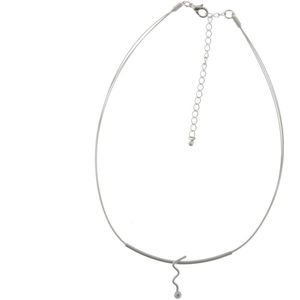 Behave Ketting - dames - zilver kleur - minimalistisch - abstract design - 40 cm