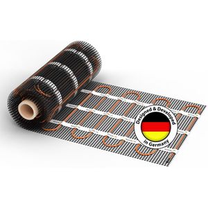 WARMON tweeaderige verwarmingsmat WARMON CLASSIC 150 W/m² voor tegels, vaste weerstandsverwarmingskabel, zelfklevend met steunweefsel