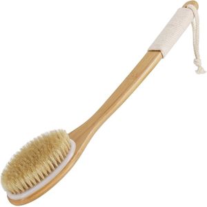 Ergonomische Badborstel met Antislip Handvat - Duurzame Bamboe Doucheborstel voor Lichaamsverzorging en Exfoliatie