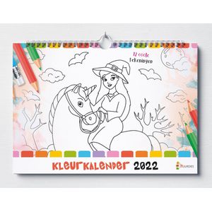 Kleurkalender XL 42 x 29.7 cm | Kleurkalender | Verjaardagskalender Volwassenen en kinderen