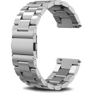 SmartphoneClip® Horlogeband - Metaal Schakel - 20mm - zilver - Horlogebandjes
