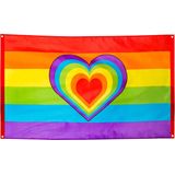 Boland - Polyester vlag Regenboog hart Multi - Regenboog - Regenboog