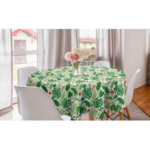 Parade Home Botanisch Rond Tafelkleed -Waterafstotend- Tafellaken- Groen-R150cm-Tafelzeil-Polyester Rond Tafellaken Buiten-Tafelkleden- Eettafel