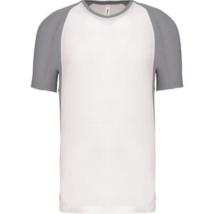 Tweekleurig sportshirt unisex 'Proact' korte mouwen White/Fine Grey - XL