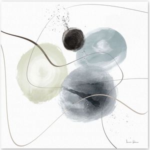 Dibond - Reproduktie / Kunstwerk / Kunst / Abstract / - Wit / zwart / grijs / beige - 50 x 50 cm