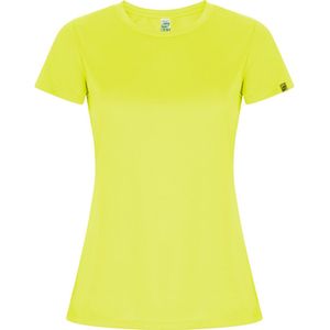 Fluorescent Geel dames ECO sportshirt korte mouwen 'Imola' merk Roly maat XXL
