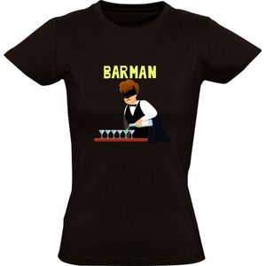Barman Dames T-shirt | pak | bar | drank | cocktail | cafe | kroeg | superheld