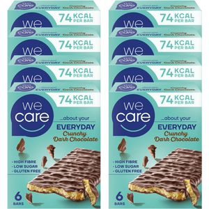 WeCare Tussendoortje Krokante Reep pure chocolade -8x6 stuks