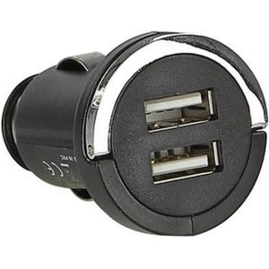USB-oplaadadapter Input: 12-24Volt Uitgang: 5Volt / 2100mA (2x 1000mA)