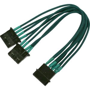 Nanoxia 900500026 4-Pin Molex Y-kabel, 20 cm, groene enkele sleeve