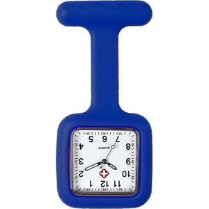 Fako® - Verpleegstershorloge - Zusterhorloge - Siliconen Vierkant - Donkerblauw