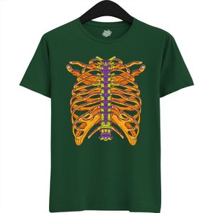 Cyborg Bones - Halloween Ribbenkast Dames / Heren Unisex T-shirt - Grappig Kostuum Shirt Idee Voor Volwassenen - T-Shirt - Unisex - Bottle Groen - Maat M