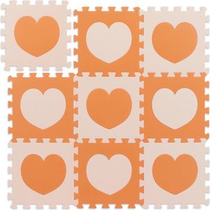 Relaxdays speelmat foam - hart - zachte puzzelmat - speeltegels kinderkamer - kinderen - oranje-geel