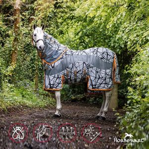 Horseware Amigo CamoFly Vliegendeken - maat 145/198 - grey/orange