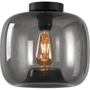 Plafondlamp Preston 28cm Smoke Grijs - Ø28cm - E27 - IP20 - Dimbaar > plafoniere smoke grijs glas | plafondlamp smoke grijs glas | plafondlamp eetkamer smoke grijs glas | plafondlamp keuken smoke grijs glas | sfeer lamp smoke grijs glas