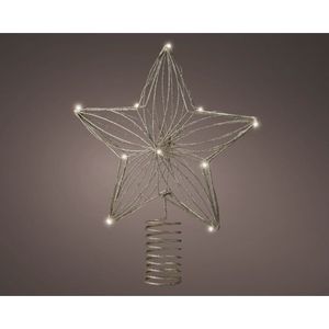 Decoris kerst ster piek - LED verlichting - steady - warm wit - H25 cm