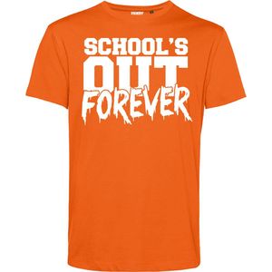 T-shirt School's Out Forever | Geslaagd Cadeau | Afgestudeerd | Diploma | Oranje | maat 3XL