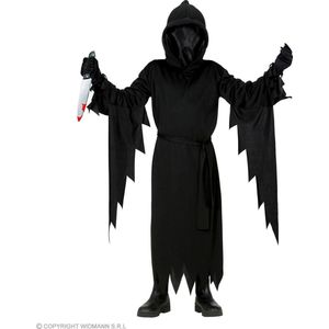 Widmann - Scream Kostuum - Dolend Door De Straten Magere Hein Kind Kostuum - Zwart - Maat 140 - Halloween - Verkleedkleding