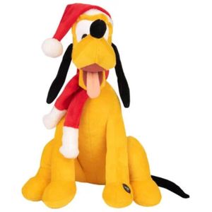 Pluto met Kerstmuts en Geluid - Disney Pluche Knuffel 30 cm - Disney Pluche Knuffel 30 cm - Disney Christmas Plush Toy - Speelgoed Knuffels voor kinderen jongens meisjes - Kerstmis Kerst Muts - 101 Dalmatiérs, Lady en de Vagebond, Pluto, Dumbo, Stitc