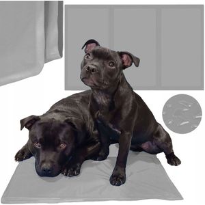 Springos Koelmat Hond | Actieve Verkoelende Gel | 90 x 50 cm | Grijs
