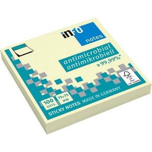 Info Notes 75x75mm hygiënisch antimicrobieel 100 vel geel FSC