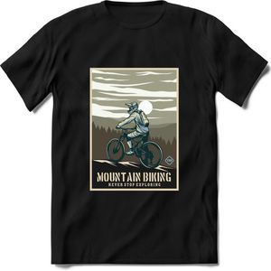 Mountain Biking | TSK Studio Mountainbike kleding Sport T-Shirt | Grijs | Heren / Dames | Perfect MTB Verjaardag Cadeau Shirt Maat 3XL