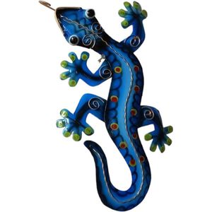 Floz Design gekko voor aan de muur - gekko blauw - binnen of buiten - 26 cm - fairtrade