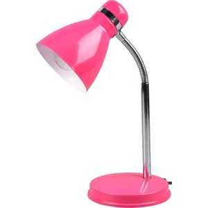 LED Bureaulamp - Tafelverlichting - Torna Himaya - E27 Fitting - Rond - Mat Roze - Aluminium