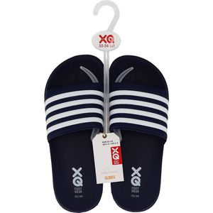 Slippers Kinderen - Unisex - Teens - Navy/Wit - Maat 31/32 - Slippers Jongens - Slippers Meisjes - Badslippers kinderen