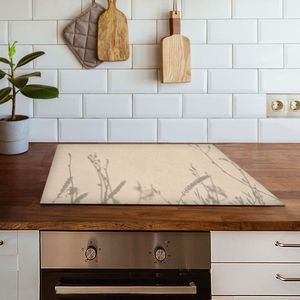 Inductiebeschermer schaduw van grassen | 60 x 52 cm | Keukendecoratie | Bescherm mat | Inductie afdekplaat