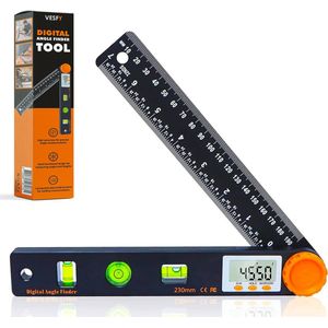 Vesfy Zwaaihaak Digitaal met Waterpas - 320mm - 360 Graden - Hoekmeter - Blokhaak - Winkelhaak