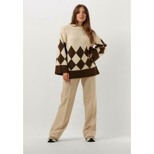 Object Objperla Geromia Knit Pullover Truien & vesten Dames - Sweater - Hoodie - Vest- Zand - Maat XL