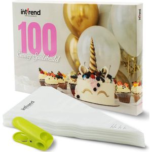 int!rend 100 Grote wegwerp spuitzakken | spuitzak set | wegwerp spuitzak voor spuitzakken set | voor decoreren en bakken van taarten, cupcakes en taarten