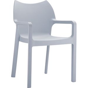Alterego Design terrasstoel 'VIVA' uit lichtgrijze kunststof