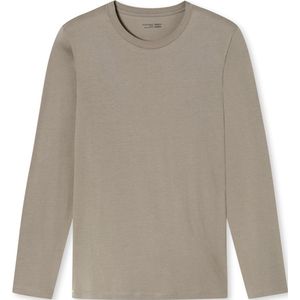 SCHIESSER Mix+Relax T-shirt - heren shirt lange mouw biologisch katoen bruin-grijs - Maat: S