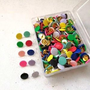 Tekening Pins Kaart Tacks met Plastic Heads en Stalen Punten voor Kurk Board Decoratieve Notitie Board Office Map 100 Stuks (Gemengde Kleur 10x10mm)