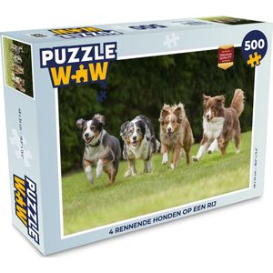 Puzzel 4 rennende honden op een rij - Legpuzzel - Puzzel 500 stukjes