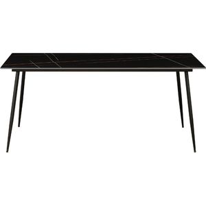 Eettafel Jules 190x90 cm marmerlook zwart