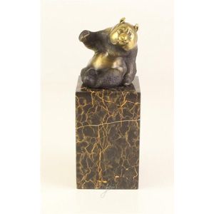 Panda - Bronzen beeld - Bronzen sculptuur Panda - 21,6 cm hoog