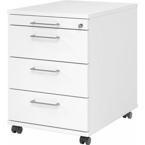 SIGNA AC30 BS - Rolcontainer Wit Hout met 3 lades Metalen beugelhandgreep
