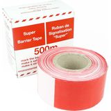 Afzetlint 500 m op rol Wit & Rood 80 mm x 500 m (rol) x